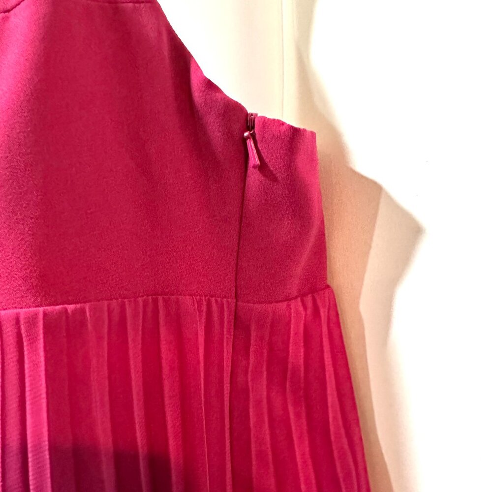 H&M Raspberry Spaghetti Strap Pleated Dress, Size… - image 8